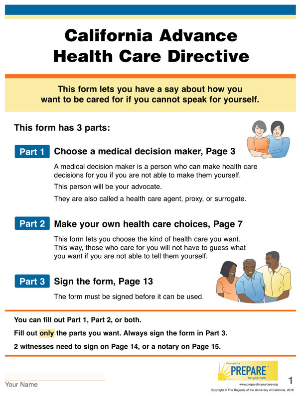 Advanced Healthcare Directive The Way To Aging